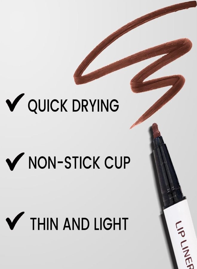 evpct Longwear Liquid Lip Liner Stain Marker Pen Long Lasting Waterproof, Dark Red Brown Lips Marker Stain Matte Semi Permanent 24 Hour Lip Liner and Lipstick Combo, Color Stay Lipliner Stains peel off 11 - Image 4